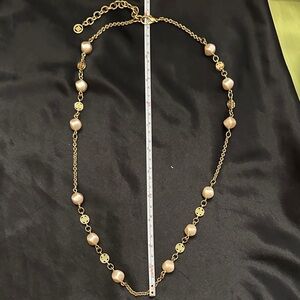 Givenchy  vintage Gold  toned and Cream Beaded Necklace